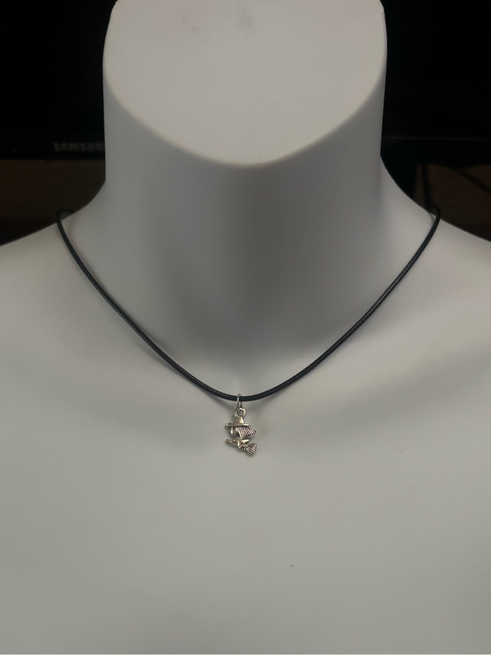 (3 for $10) Silver Witch Adjustable Black Cord Charm Necklace - Picture 2 of 4